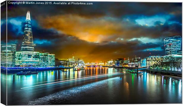  Last Light over London's City Lights Canvas Print by K7 Photography