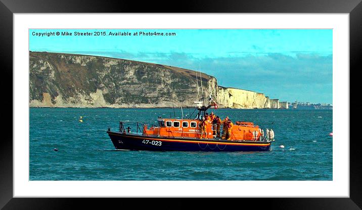  Visiting Lifeboat Framed Mounted Print by Mike Streeter