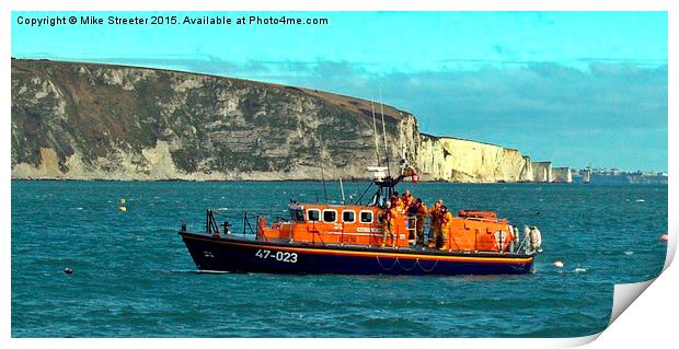  Visiting Lifeboat Print by Mike Streeter