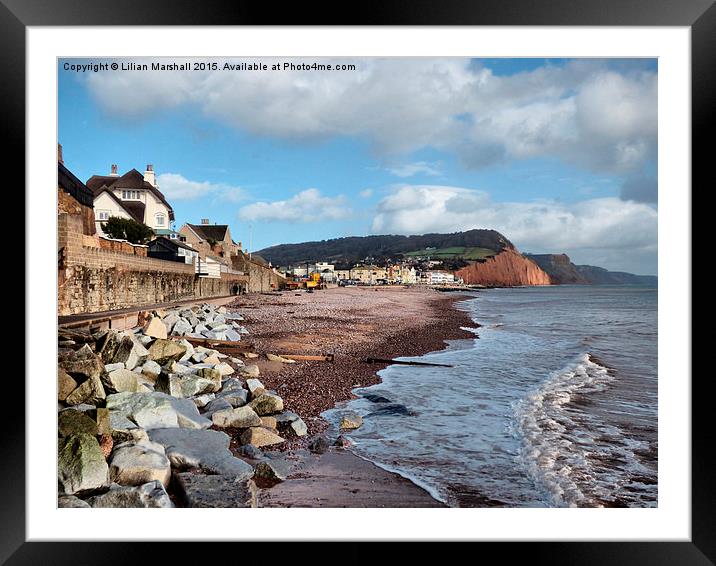 Sidmouth Beach.  Framed Mounted Print by Lilian Marshall
