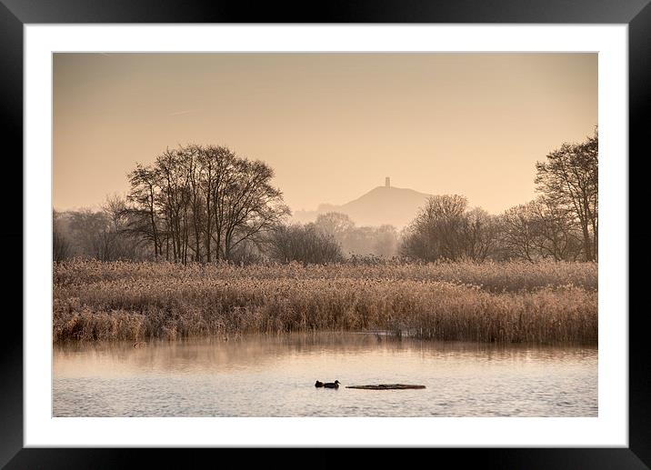 Somerset Levels on a Frosty Morning Framed Mounted Print by Bob Small
