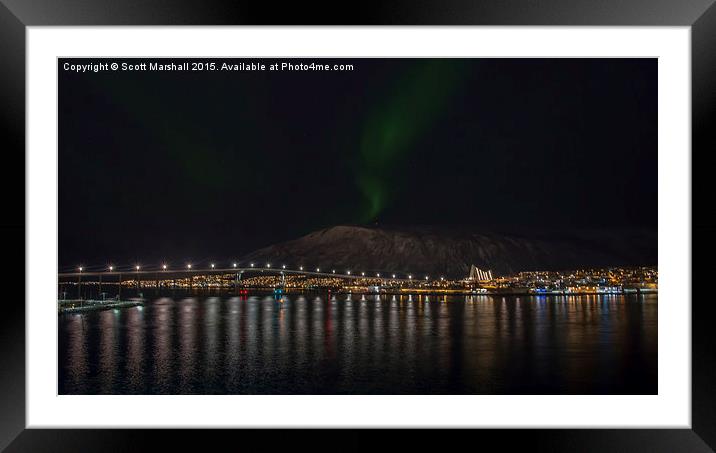 Tromso Arctic Cathedral Lightshow Framed Mounted Print by Scott K Marshall