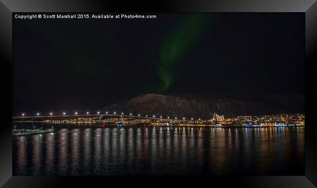 Tromso Arctic Cathedral Lightshow Framed Print by Scott K Marshall