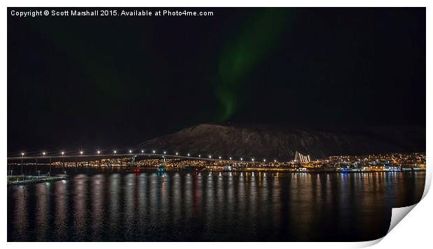 Tromso Arctic Cathedral Lightshow Print by Scott K Marshall