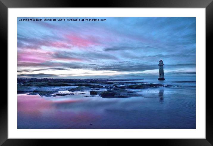 New Brighton Sunset, Wirral Framed Mounted Print by Beth McAllister
