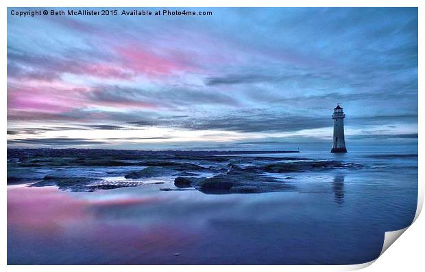 New Brighton Sunset, Wirral Print by Beth McAllister