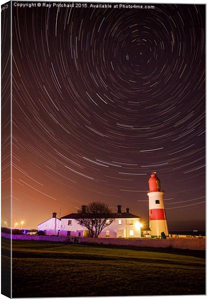   Souter Lighthouse Star Trails Canvas Print by Ray Pritchard