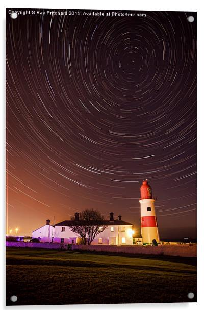   Souter Lighthouse Star Trails Acrylic by Ray Pritchard