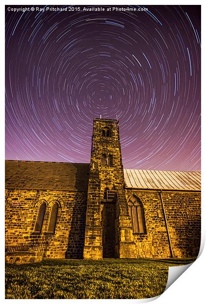   St Pauls Church with Star Trails Print by Ray Pritchard