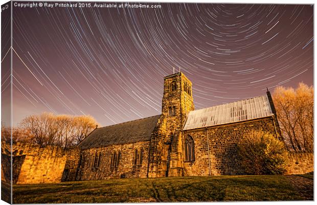    St Pauls Church with Star Trails Canvas Print by Ray Pritchard