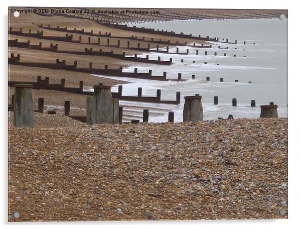  Eastbourne Beach Acrylic by DEE- Diana Cosford