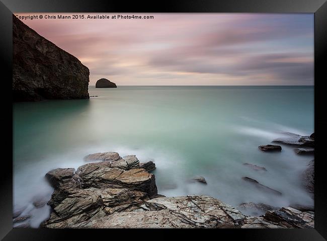 Slow Evening at Trebarwith Framed Print by Chris Mann
