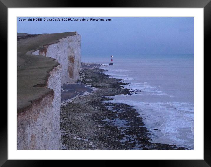 Beachy Head Cliffs & Lighthouse  Framed Mounted Print by DEE- Diana Cosford
