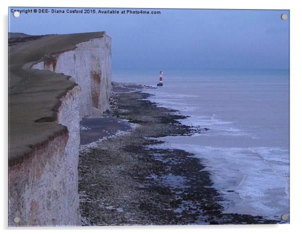 Beachy Head Cliffs & Lighthouse  Acrylic by DEE- Diana Cosford
