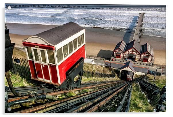  Saltburn Pier & Funicular Acrylic by Richard Burdon