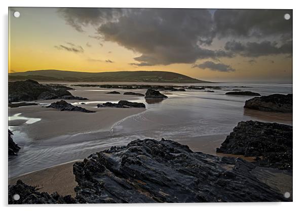   Croyde Bay sunrise Acrylic by Dave Wilkinson North Devon Ph