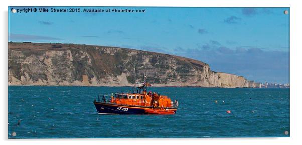  Poole lifeboat at Swanage Acrylic by Mike Streeter