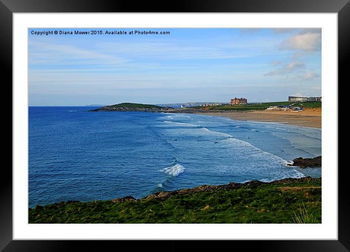  Fistral Beach  Framed Mounted Print by Diana Mower