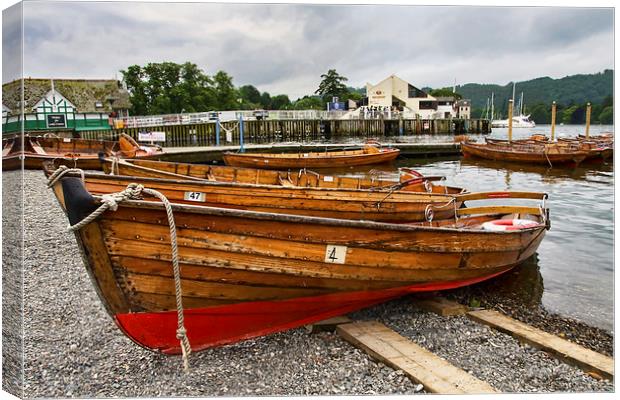  Bowness Boats Windermere Canvas Print by Gary Kenyon