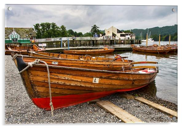  Bowness Boats Windermere Acrylic by Gary Kenyon