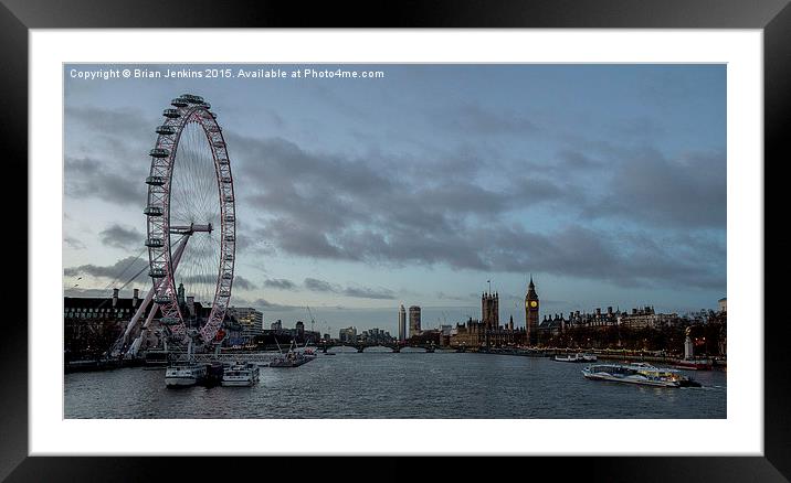  London Eye at dawn Framed Mounted Print by Brian Jenkins