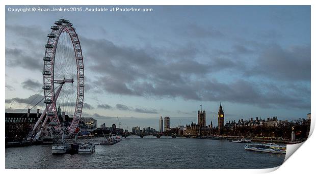  London Eye at dawn Print by Brian Jenkins