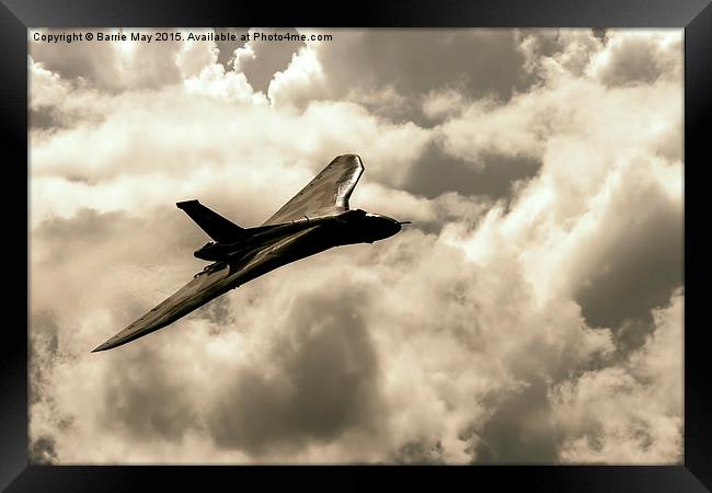 Vulcan XH558 Cloudscape Framed Print by Barrie May