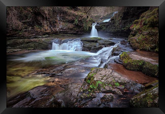  Waterfall country, South Wales Framed Print by Leighton Collins