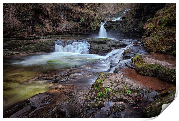 Waterfall country, South Wales Print by Leighton Collins