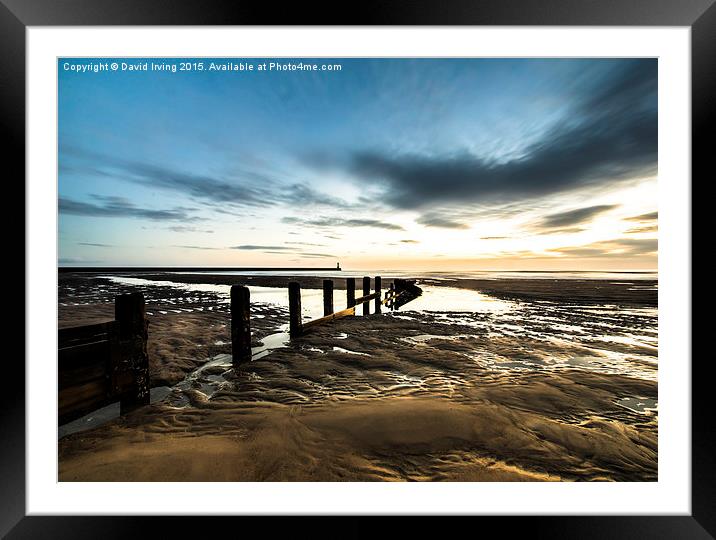  Sunrise over Berwick Pier Framed Mounted Print by David Irving