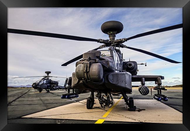 AH-64 Apache helicopters Framed Print by P H