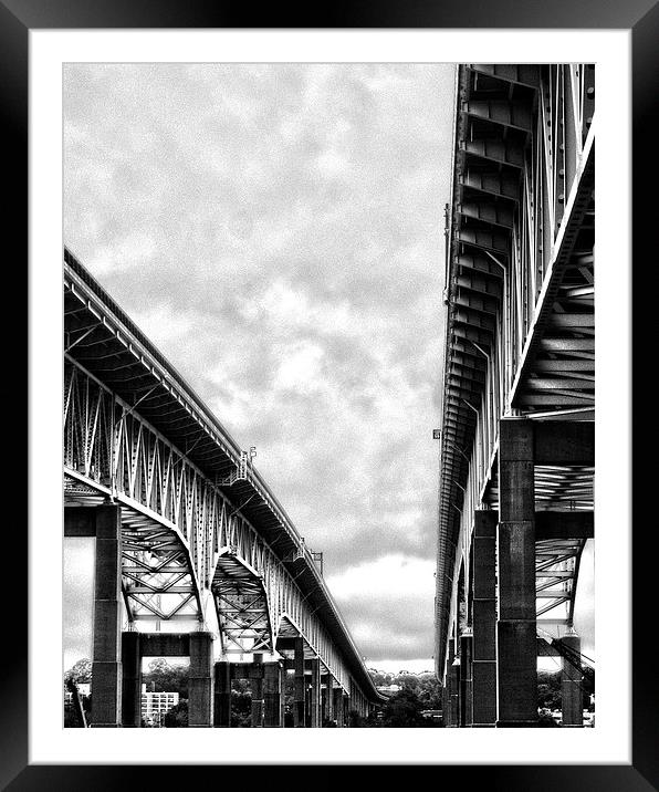  Gold Star Memorial Bridge Black and White Framed Mounted Print by Tom and Dawn Gari