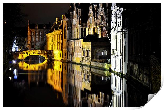 Beautiful Brugge canals  Print by Lorraine Paterson