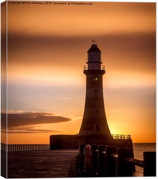  Roker Lighthouse Canvas Print by Kev Alderson