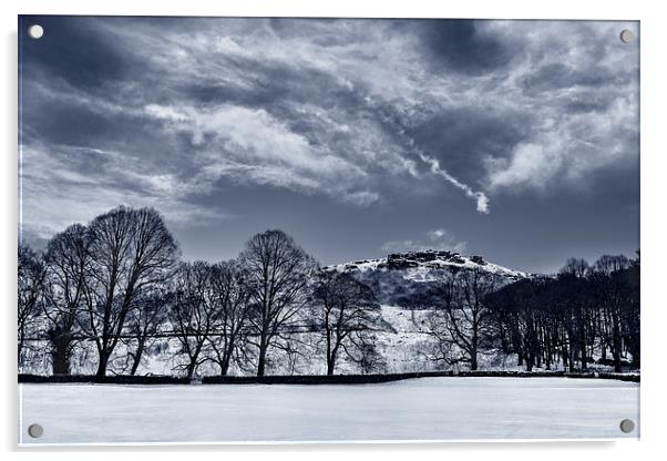 Bamford Edge in Winter  Acrylic by Darren Galpin