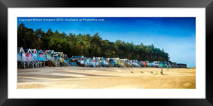Wells-Next-The-Sea Beach Huts Framed Mounted Print by Alan Simpson
