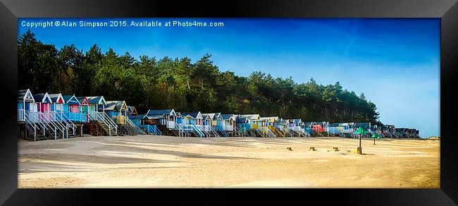 Wells-Next-The-Sea Beach Huts Framed Print by Alan Simpson