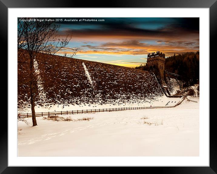  Snow at Derwent Dam Framed Mounted Print by Nigel Hatton