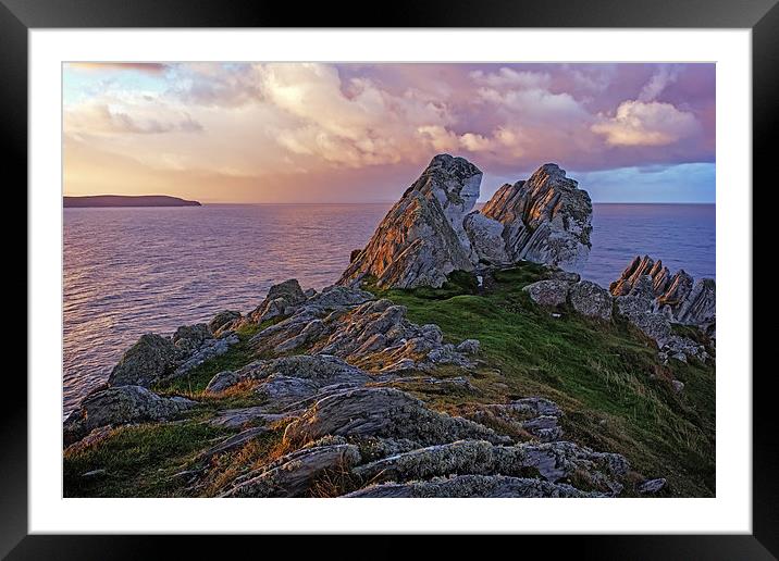  Morte Point sunrise Framed Mounted Print by Dave Wilkinson North Devon Ph