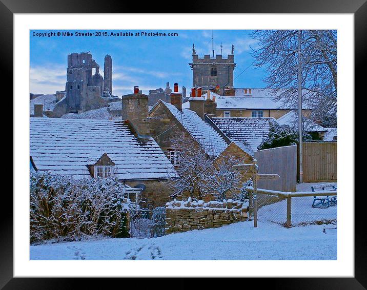  Snowy Corfe Framed Mounted Print by Mike Streeter