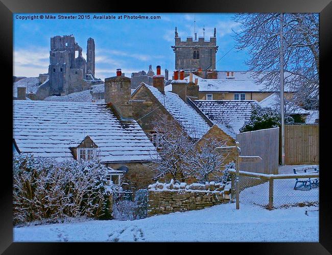  Snowy Corfe Framed Print by Mike Streeter