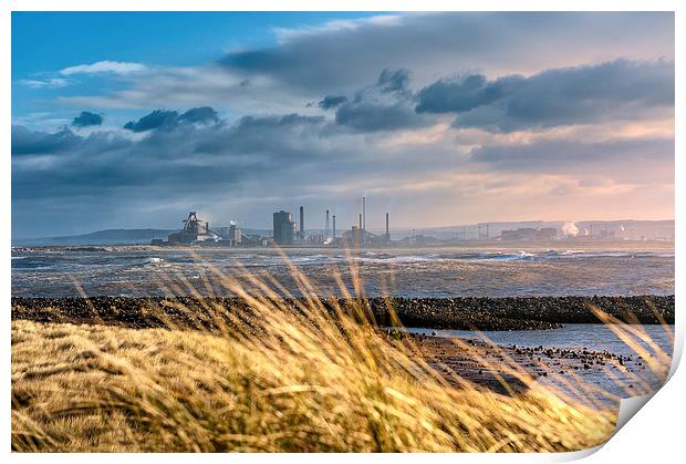  Redcar steelworks across the River Tees Print by Greg Marshall