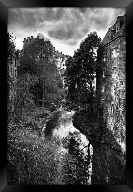 The Water of Leith at Dean Village B&W Framed Print by Tom Gomez