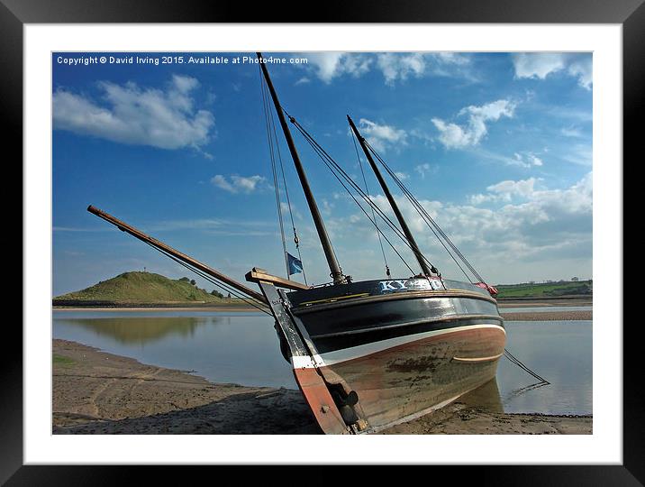 Boat on beach at Almouth Framed Mounted Print by David Irving