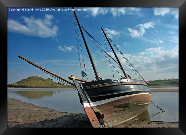  Boat on beach at Almouth Framed Print by David Irving