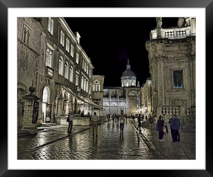  Dubrovnic at night Framed Mounted Print by Colin Metcalf