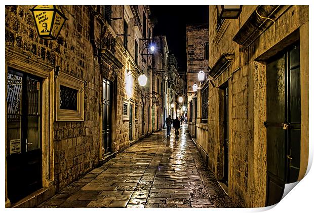  Dubrovnic at night Print by Colin Metcalf