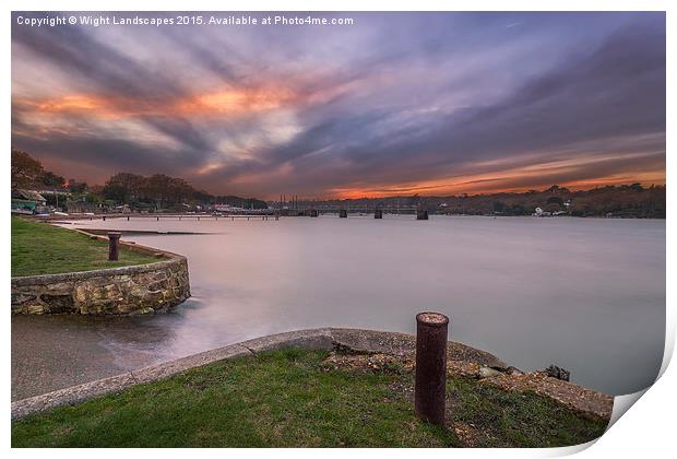 Fishbourne Slipway Sunset Print by Wight Landscapes