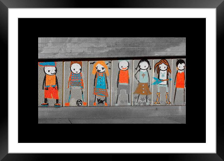 kids of the south bank Framed Mounted Print by Heather Newton