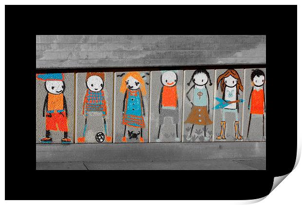  kids of the south bank Print by Heather Newton